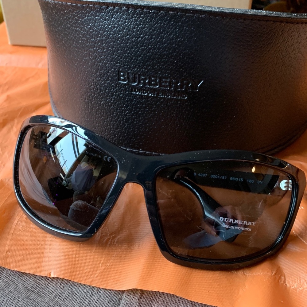 Authentic BURBERRY 66 rectangular acetate logo Sunglasses - Picture 5 of 12